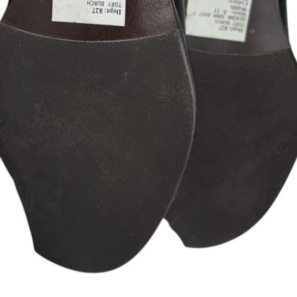 Tory Burch NEW black leather riding boots gold TT logo 11 NEW NWT - Picture 7 of 8